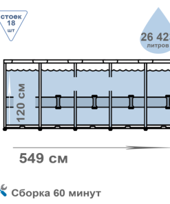 Piscină ULTRA XTR FRAME 549x132cm, 26423L, cadru metalic - imagine 10