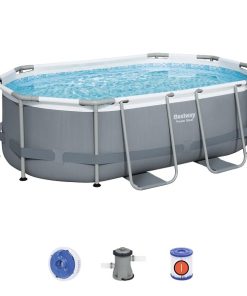 Piscina Power Steel Oval 305x200x84cm, 3668L, carcas metal - imagine 3