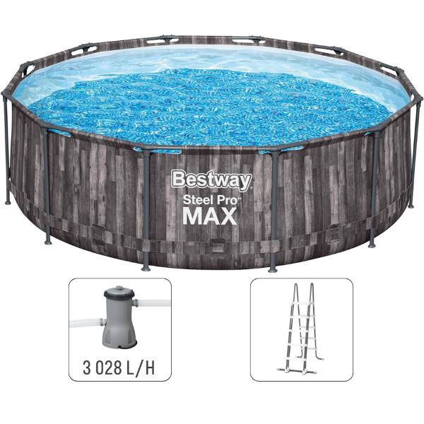 Piscină STEEL PRO MAX 366х100 cm, 9150 L, cadru metalic, cu pompă de filtrare