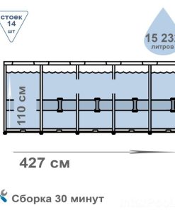 Piscină STEEL PRO MAX 427х122 cm, 15232 L, cadru metalic, cu pompă de filtrare - imagine 8