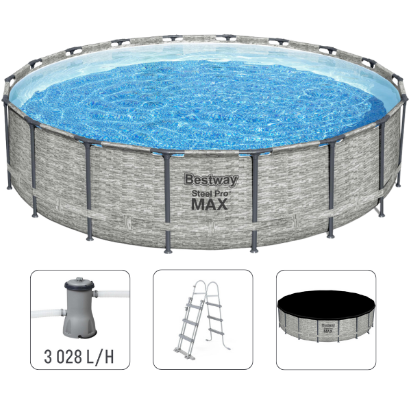 Piscină STEEL PRO MAX 427х122 cm, 15232 L, cadru metalic, cu pompă de filtrare