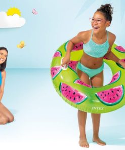 Cerc gonflabil "Fructe tropicale" D 107 cm cu mânere, până la 80 kg, 9+, 3 culori - imagine 5