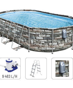 Piscina Power Steel Oval 610х366х122cm, 20241L, carcas metal