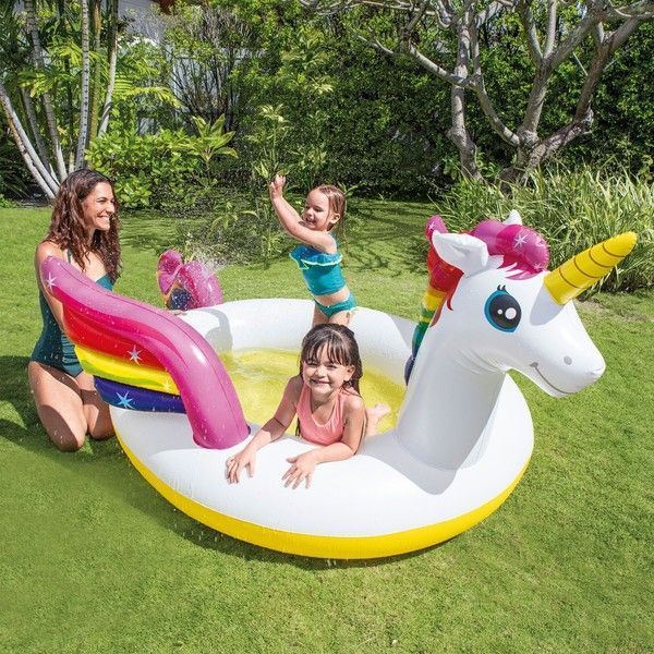 Piscină gonflabilă pentru copii “Unicorn fermecat” 272x193x104 cm, 335 L, 2+ - imagine 2