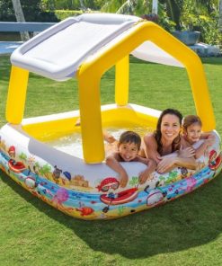 Alternative view of Piscină gonflabilă pentru copii cu baldachin 157x157x122 cm, 295 L, 2+