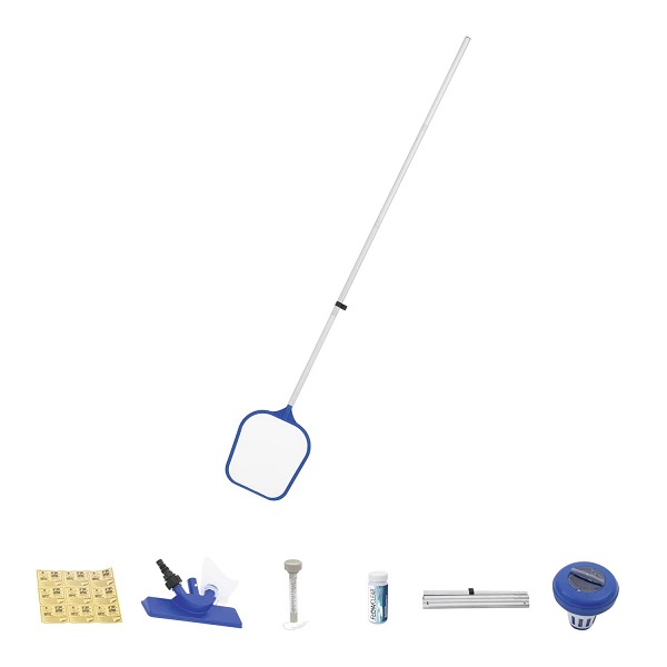 Set curatare piscina (plasă, dozator, termometru, tester, set reparatie, miner 172cm) - imagine 5