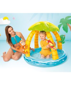 Alternative view of Piscină gonflabilă pentru copii cu baldachin „Palmierii pe insulă" 102х86 cm, 45 L, 1-3 ani