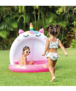 Piscină gonflabilă pentru copii cu baldachin „Unicorn” 102х102 cm, 45 L,  1-3 ani - imagine 4