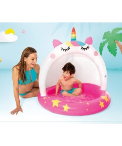 Piscină gonflabilă pentru copii cu baldachin „Unicorn” 102х102 cm, 45 L,  1-3 ani - imagine 5