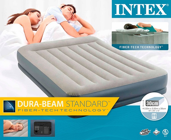 Saltea gonflabilă “Velur MID-Rise Air” 152x203x30 cm cu tetieră și pompă încorporată 220V, până la 272 kg - imagine 2