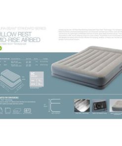 Saltea gonflabilă “Velur MID-Rise Air” 152x203x30 cm cu tetieră și pompă încorporată 220V, până la 272 kg - imagine 3