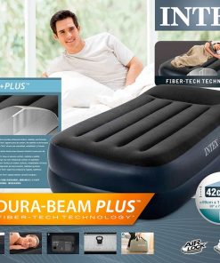 Saltea gonflabilă “Velur Pillow” 99х191х42cm cu tetieră și pompă încorporată 220V, până la 136 kg - imagine 3