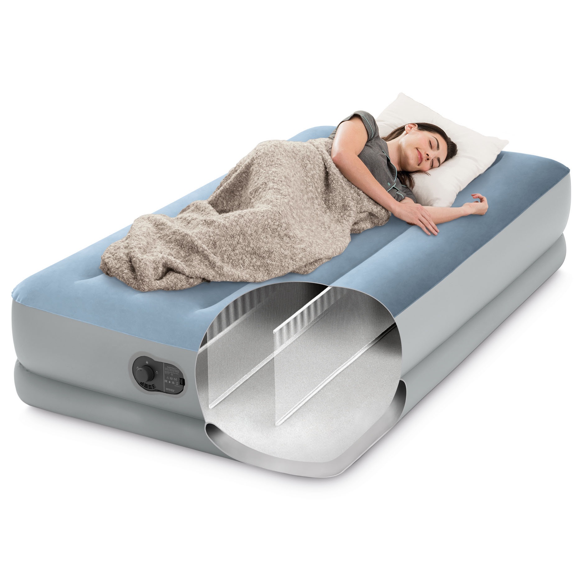 Saltea gonflabilă “Velur MID-Rise Comfort” 99х191х36 cm cu pompă USB 5V încorporată, până la 136 kg - imagine 6