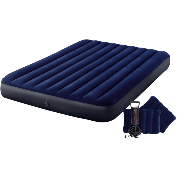 Saltea gonflabilă Velur Classic 152x203x25 cm cu perne și pompă, până la 272 kg - imagine 2