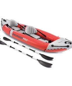 Caiac gonflabil “Excursion Pro K2” cu vâsle și pompă, 384x94x46 cm, până la 180 kg