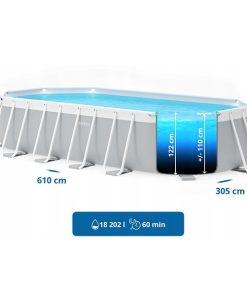 INTEX Piscină PRISM FRAME OVAL 610х305×122сm, 18202L, cadru metalic - imagine 5