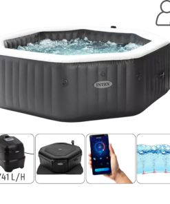 INTEX Jacuzzi SPA gonflabil “Jet & Bubble Deluxe” 218x71cm, 1098L, 6 persoane