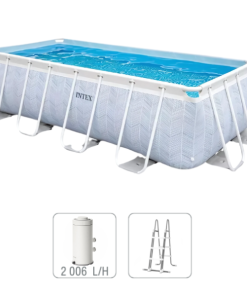INTEX CHEVRON PRISM FRAME RECTANGULAR POOL 400 x200 x 100 cm, 6836 L, cadru metalic