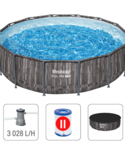 Bestway Piscina STEEL PRO MAX Round 427x107 cm, 13030L, cadru metalic