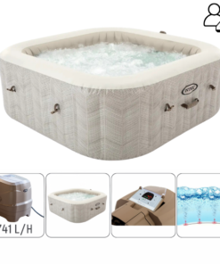 INTEX Jacuzzi SPA gonflabil “Chevron Deluxe Square Bubble” 173×71,795L, 4 persoane