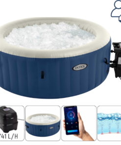 INTEX Jacuzzi SPA gonflabil “PureSpa Bubble Blue” 180х66 cm, 677L, 4 persoane