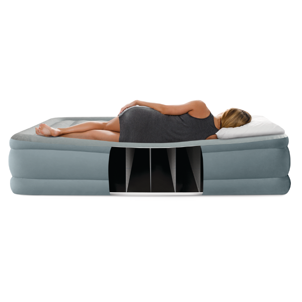 INTEX Pat gonflabil “Velur Queen Premium Comfort” 152x203x46 cm cu pompă încorporată 220V, până la 272 kg - imagine 5