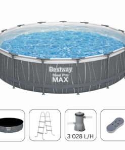 Bestway Piscină STEEL PRO MAX  457x107 cm, 14970L, cadru metalic, LED
