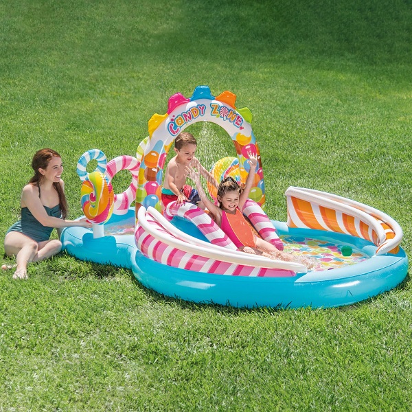 INTEX Centrul de joc gonflabil cu topogan si bazin 295x191x130см, 206L, 2+ - imagine 3