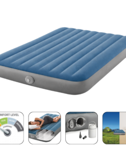 INTEX Saltea gonflabilă “Queen Prestige Downy” 152x203х25 cm cu pompa integrată  5V, până la 272 kg