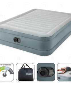 INTEX Pat gonflabil “Velur Queen Premium Comfort” 152x203x46 cm cu pompă încorporată 220V, până la 272 kg