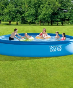 Piscină Easy Set Intex 457x107 cm, 12430 L, cu pompă filtru, scară, prelată și protecție bază - imagine 10