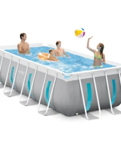 Piscină cu cadru metalic Prism Frame Clearview Premium 400×200×122 cm, 8418 L, cu pompă 2006 L/h, set complet, Intex (26770) - imagine 5