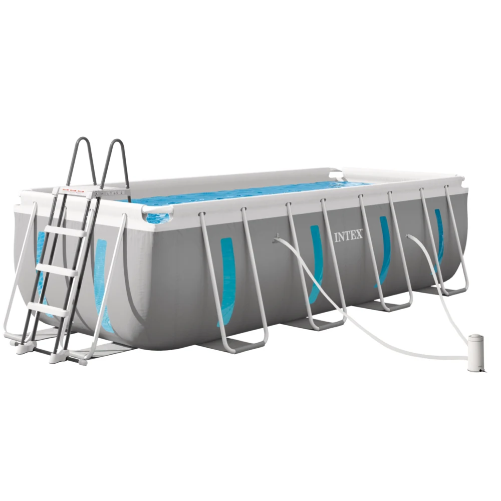 Piscină cu cadru metalic Prism Frame Clearview Premium 400×200×122 cm, 8418 L, cu pompă 2006 L/h, set complet, Intex (26770) - imagine 3