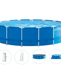 Piscină Metal Frame 16805 L cu pompă filtru, scară, prelată și covor de protecție