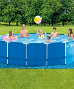 Alternative view of Piscină Metal Frame 16805 L cu pompă filtru, scară, prelată și covor de protecție