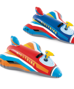 INTEX Plută-saltea gonflabilă “Avion de vânătoare cu pistol de apă” cu mâner, 112х91 cm, până la 40 kg, 3+, 2 culori