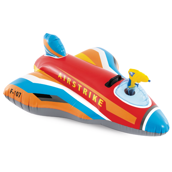 INTEX Plută-saltea gonflabilă “Avion de vânătoare cu pistol de apă” cu mâner, 112х91 cm, până la 40 kg, 3+, 2 culori - imagine 3